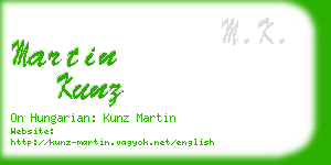 martin kunz business card